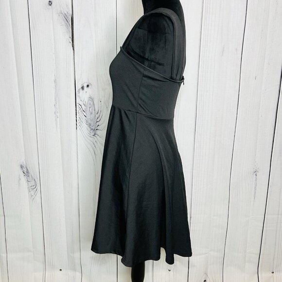 Shein A-Line Bodycon Black Mini Dress Size M Wide Straps - Picture 6 of 10